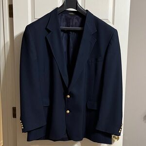 Sutter and Grant Dark Blue Sport Coat with Gold Accent